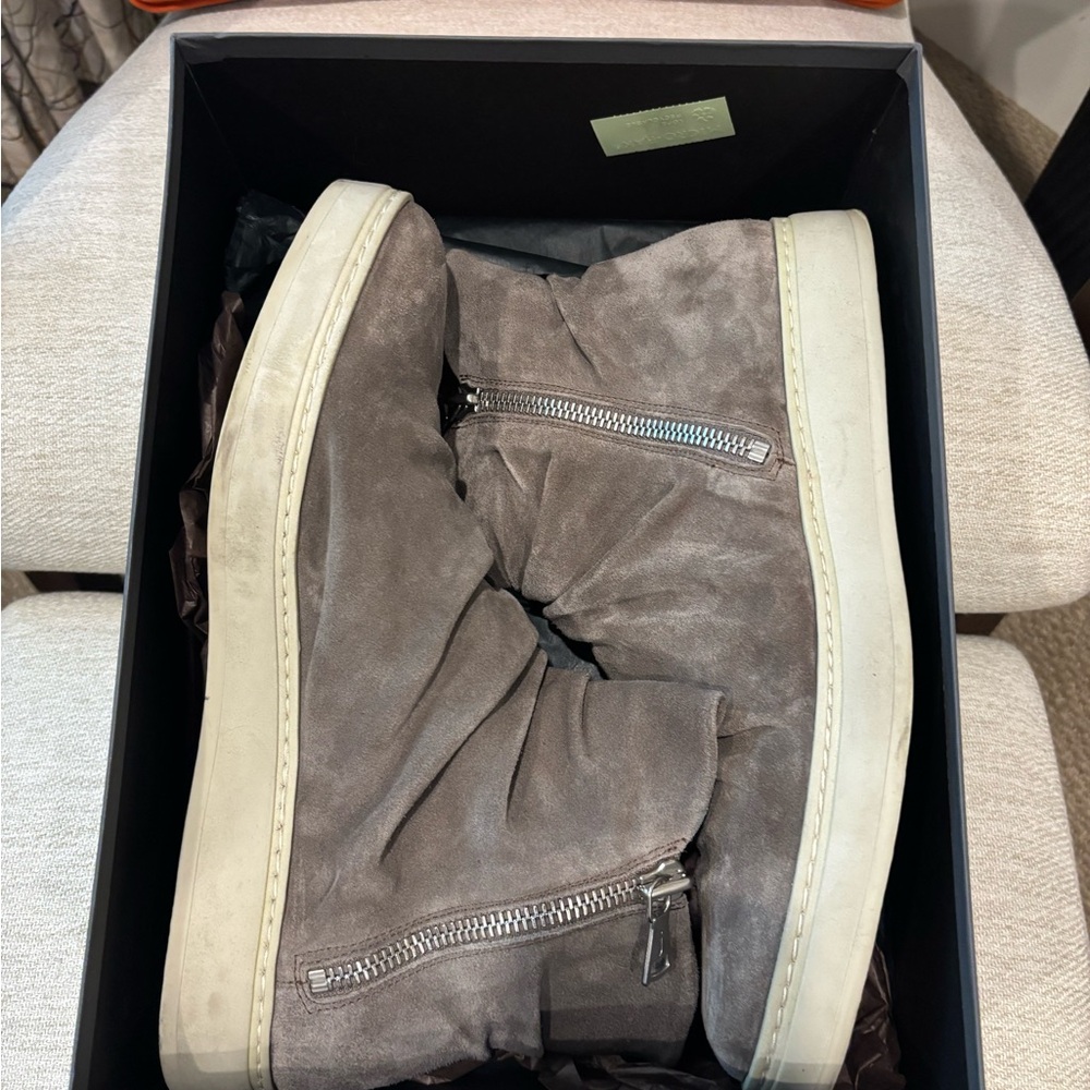 John Varvatos Rye Leather High-Top Sneaker. 315 MAC Double Zip.  12 USA / 46 EU - Picture 4 of 6